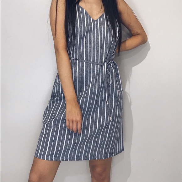 🆕 Jane - Navy + White Striped Slip Dress - Picture 5 of 5